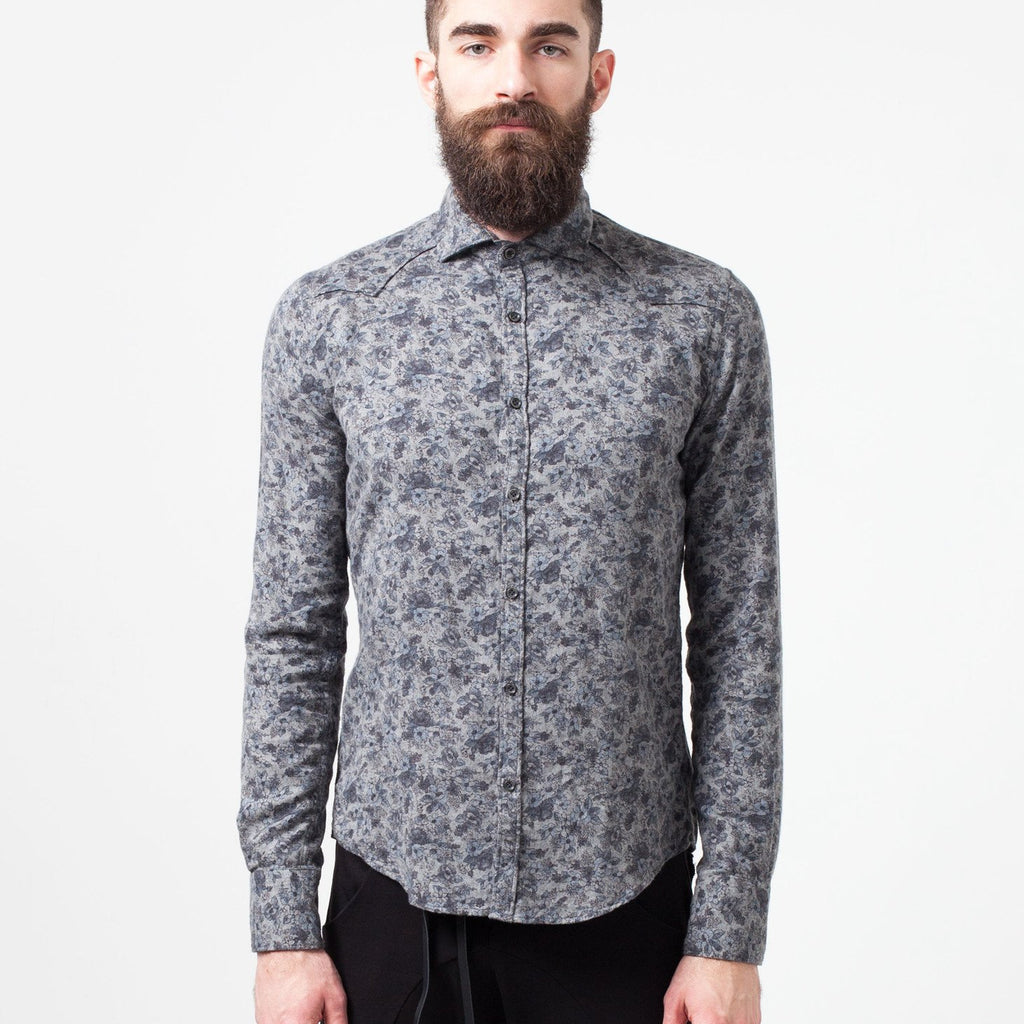 Western Arkansas Button-Up in Grey Floral