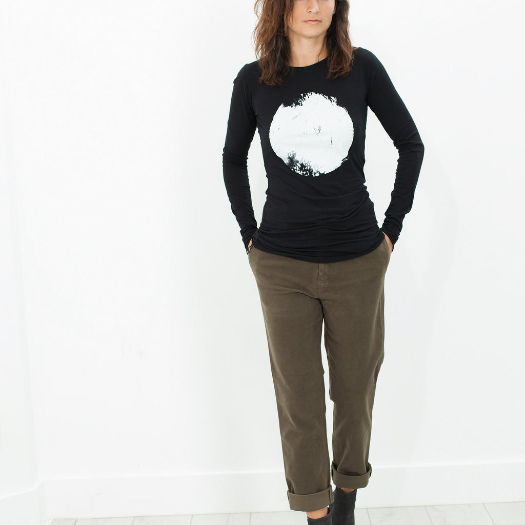 Sueded Cotton Pant in Khaki