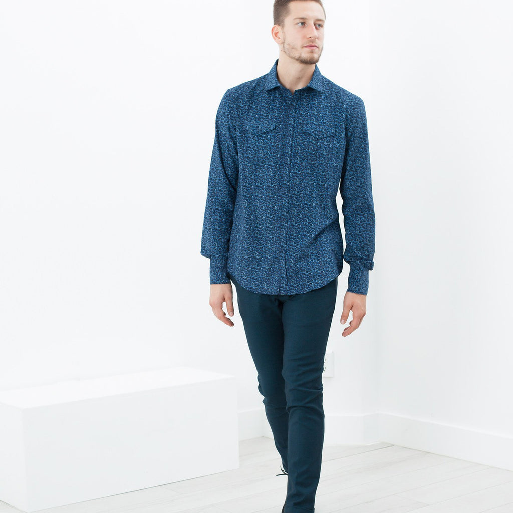 Western Arkansas Button-Up in Blue Floral