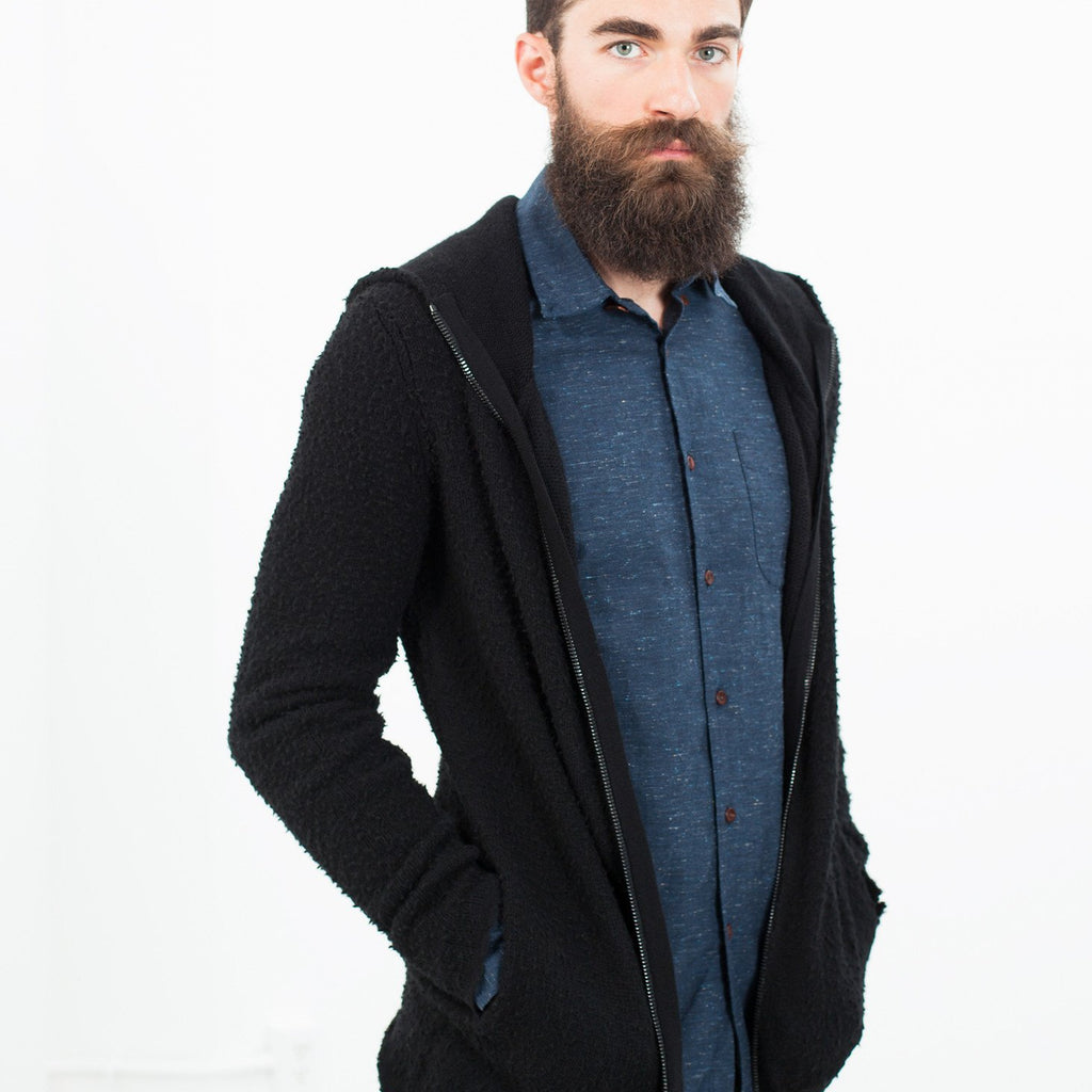 Pill Zip Sweater in Black