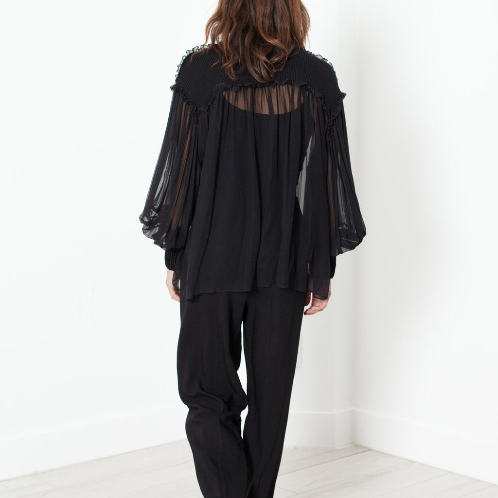 Poet Silk Sweater in Black