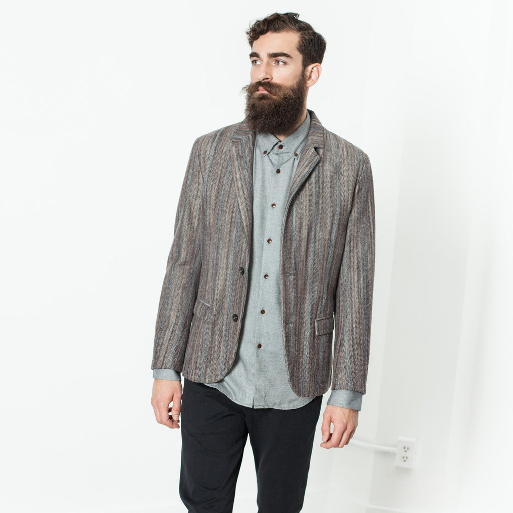 Watercolor Sport Jacket in Brown/Blue