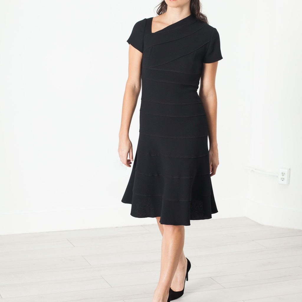 Lined Silhouette Dress in Black