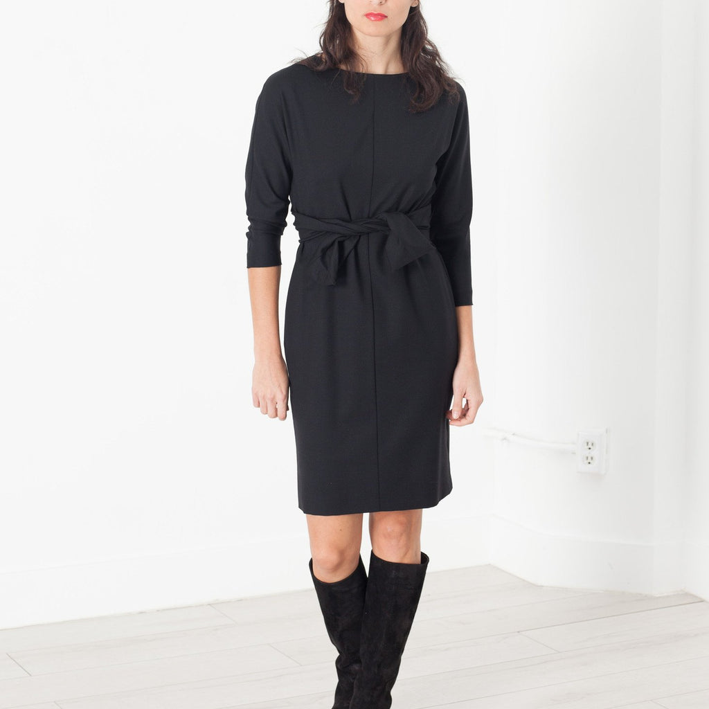 Tie Waist Dress in Black