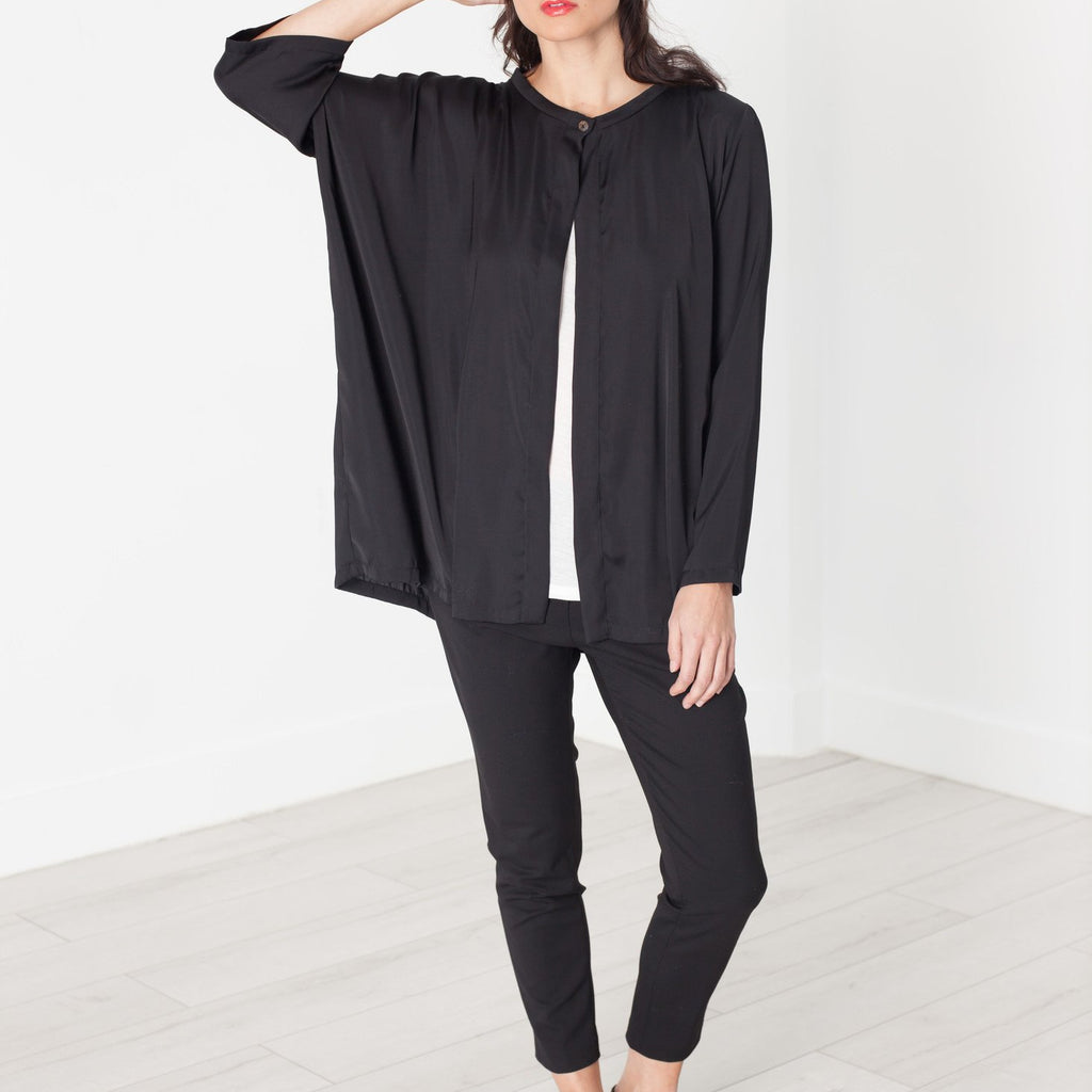 Unbalanced Cardigan in Black