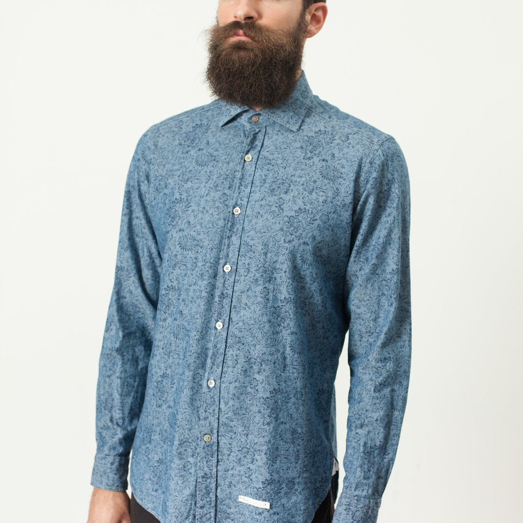 Floral Button-Up in Blue