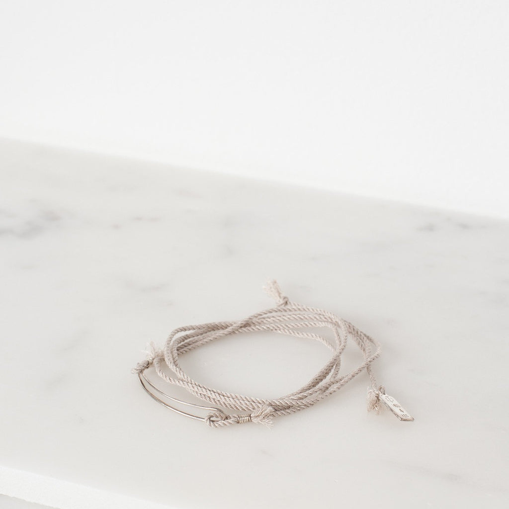 Bracelet 85 in Grey Silk/Silver