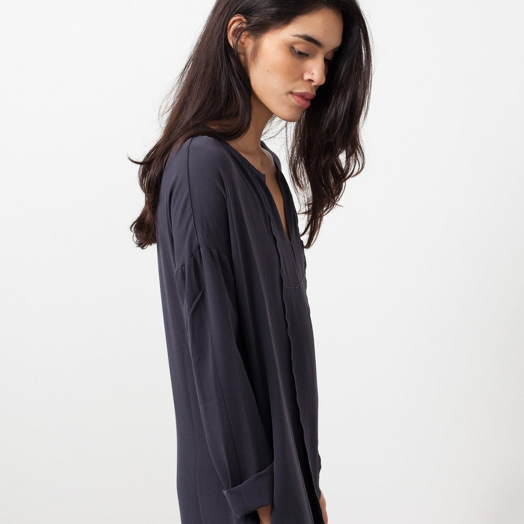 Long Sleeve Silk Dress