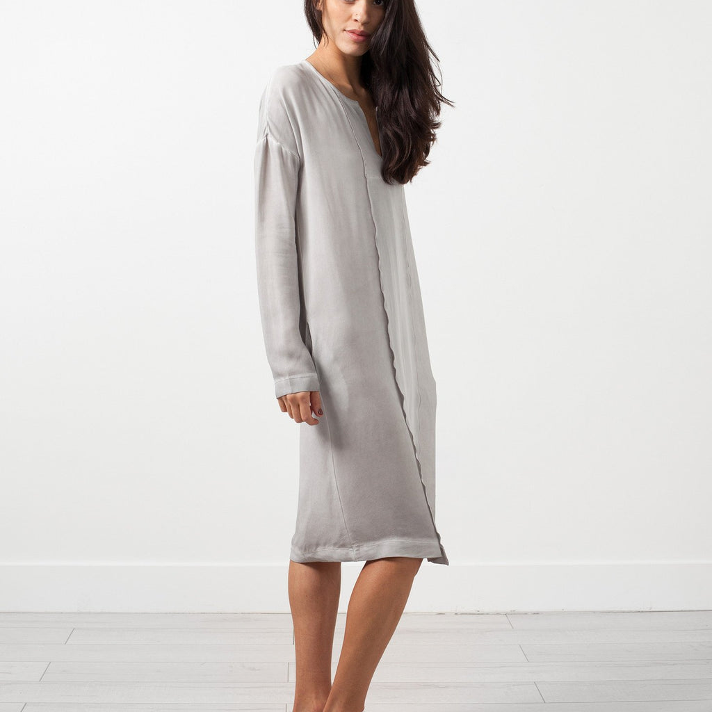 Long Sleeve Silk Dress