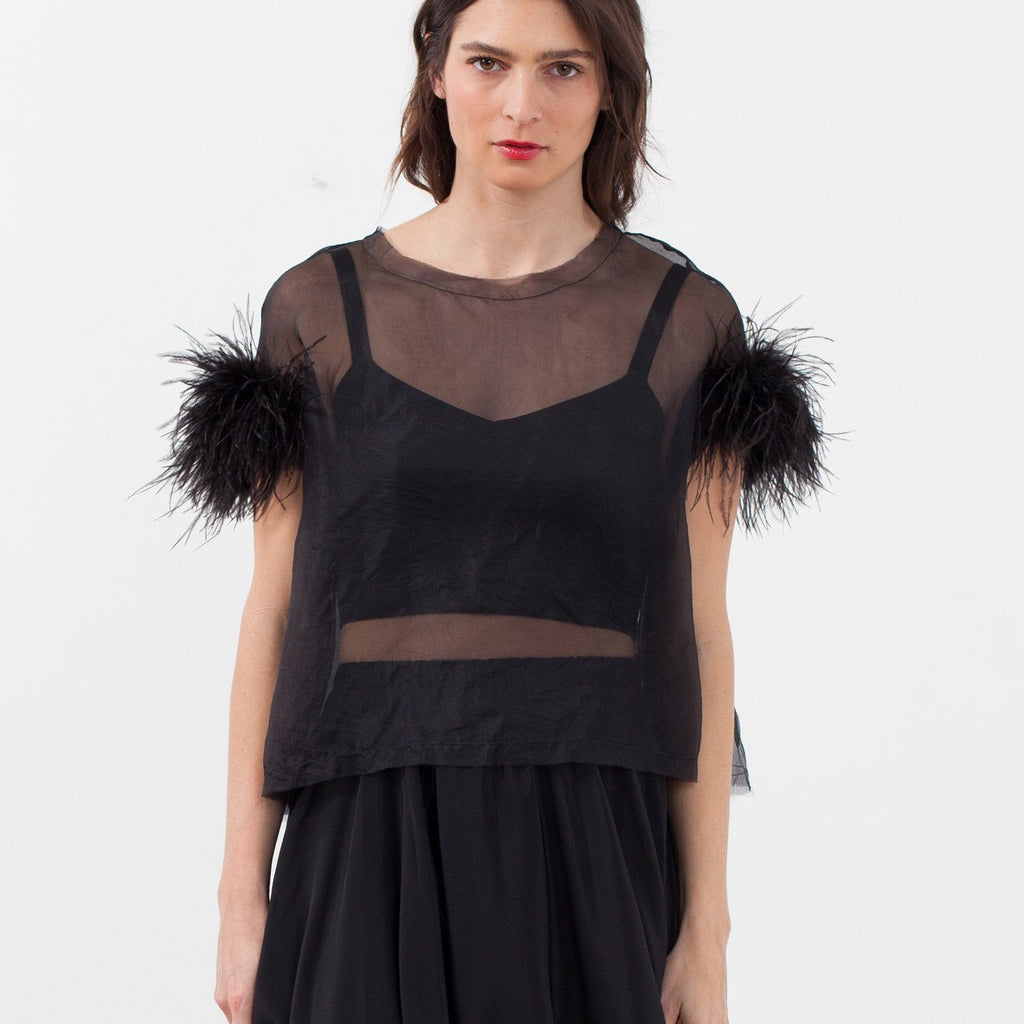 Organza Feather Top