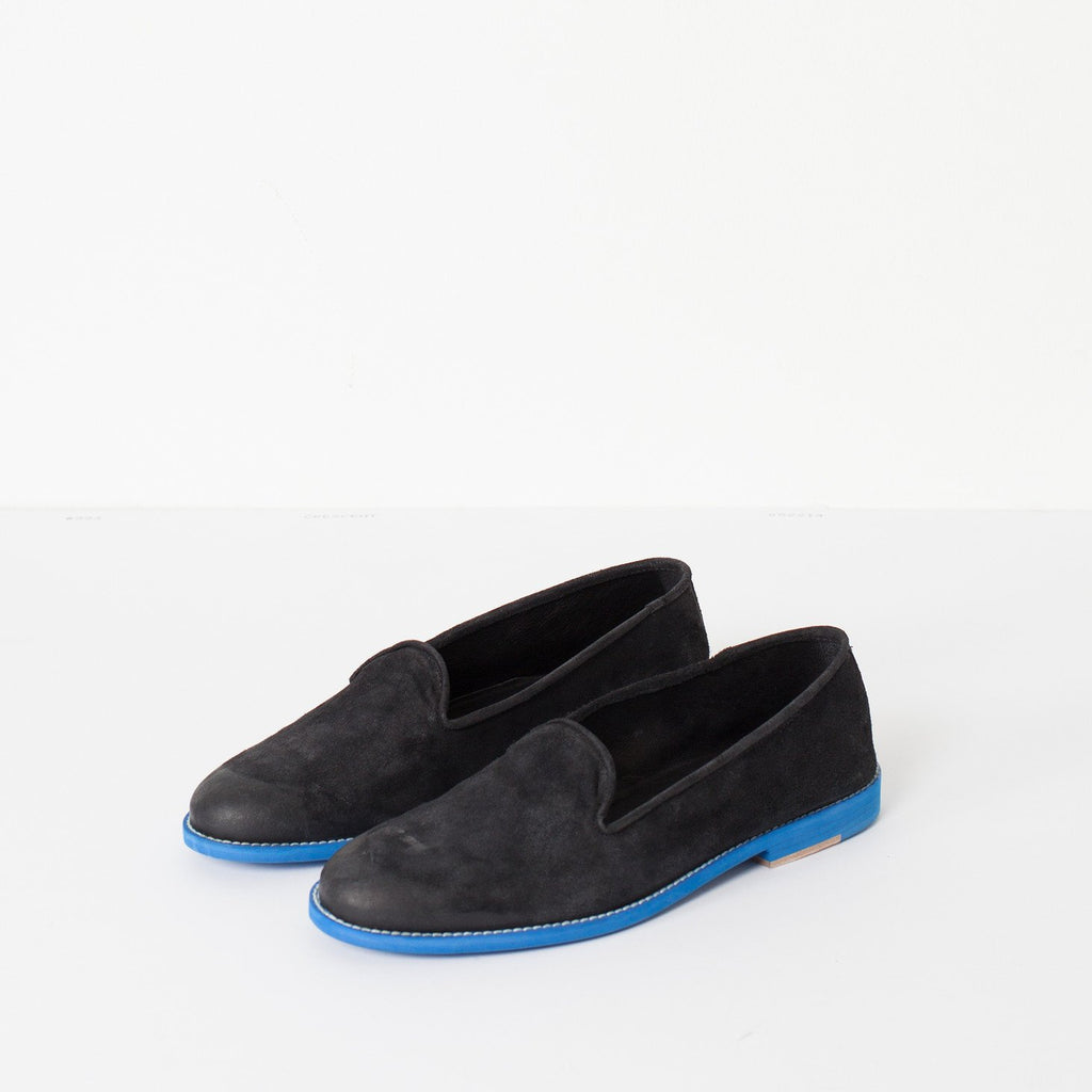 Suede Loafers - Black/Blue