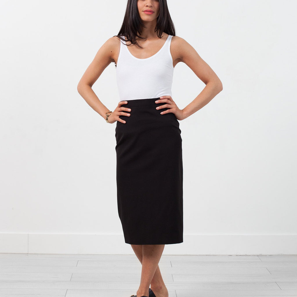 Long Pencil Skirt in Black