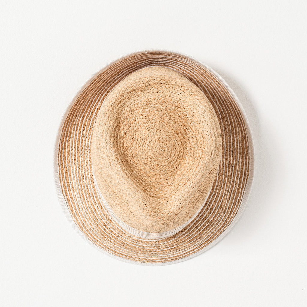 Washboard Hat in Straw/White