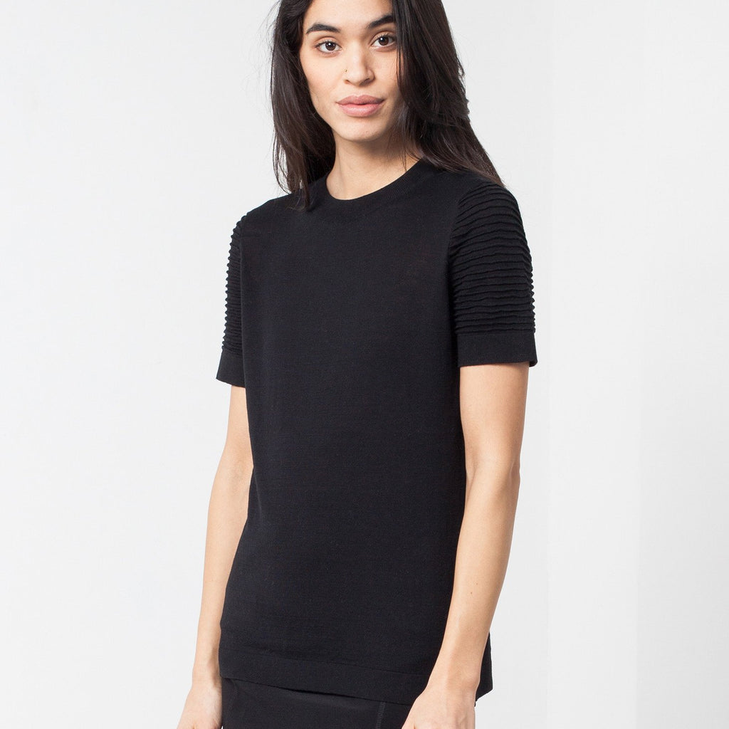 Ribbed Short Sleeve Knit