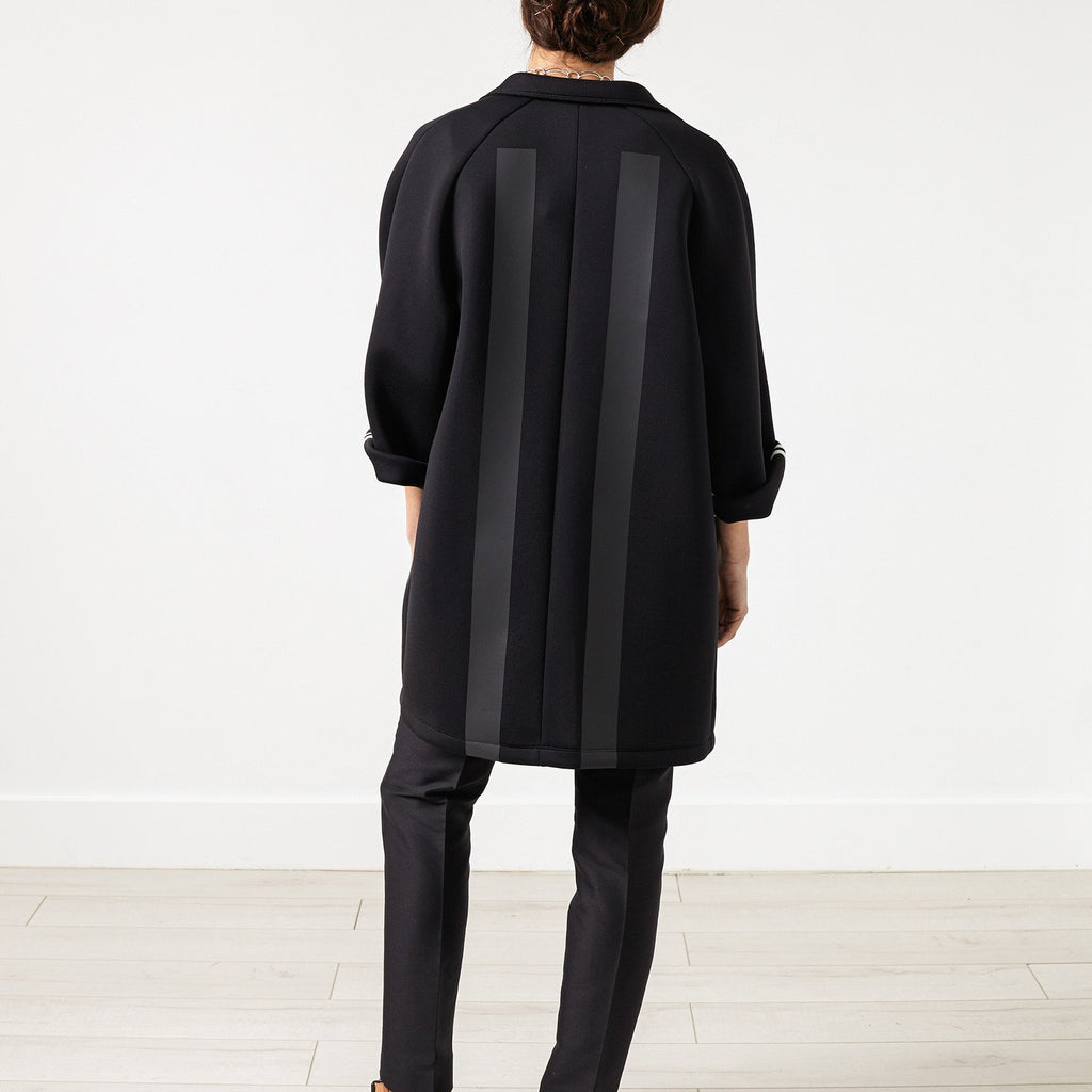 Neoprene Flower Coat in Black