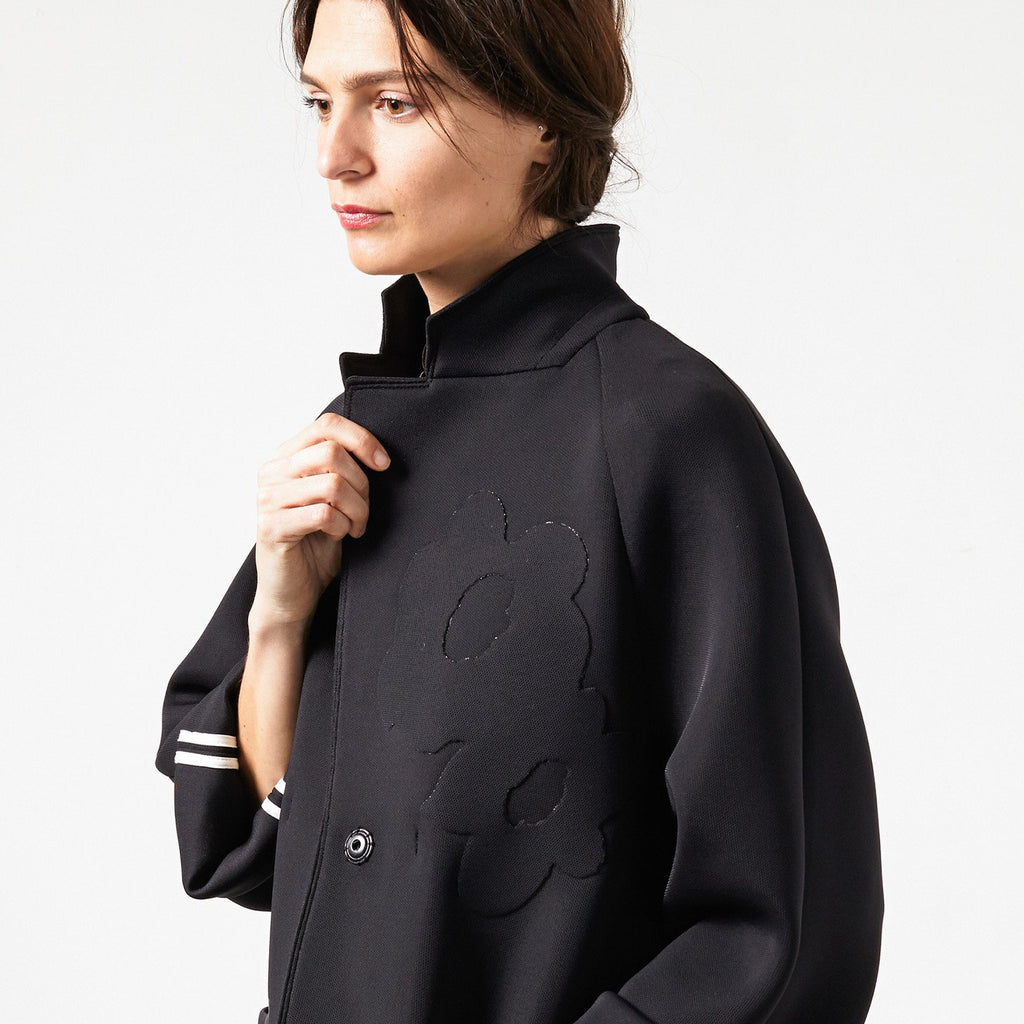 Neoprene Flower Coat in Black