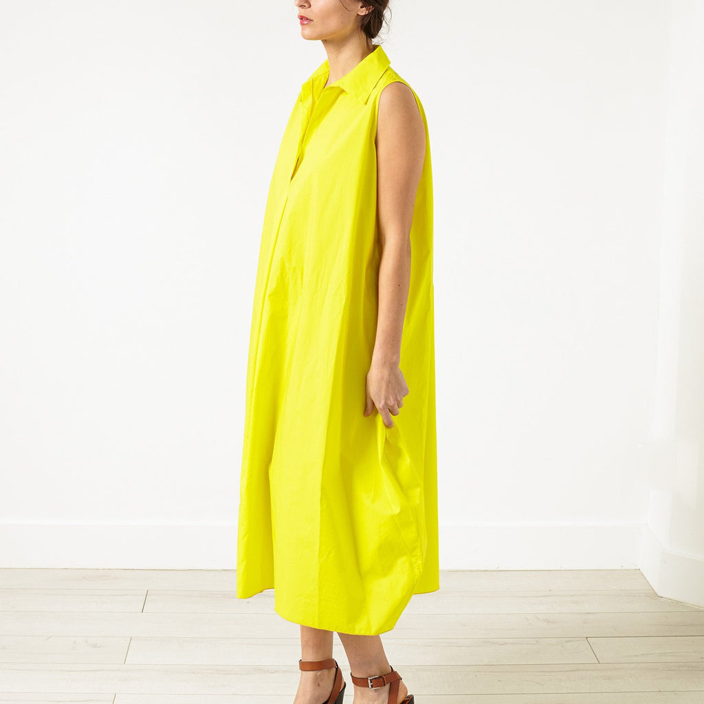 Balloon Cotton Dress in Yellow