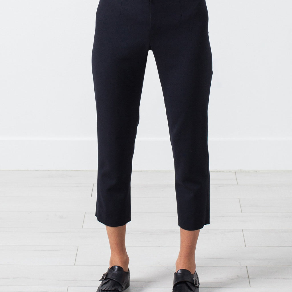 Wool Cropped Pant in Navy
