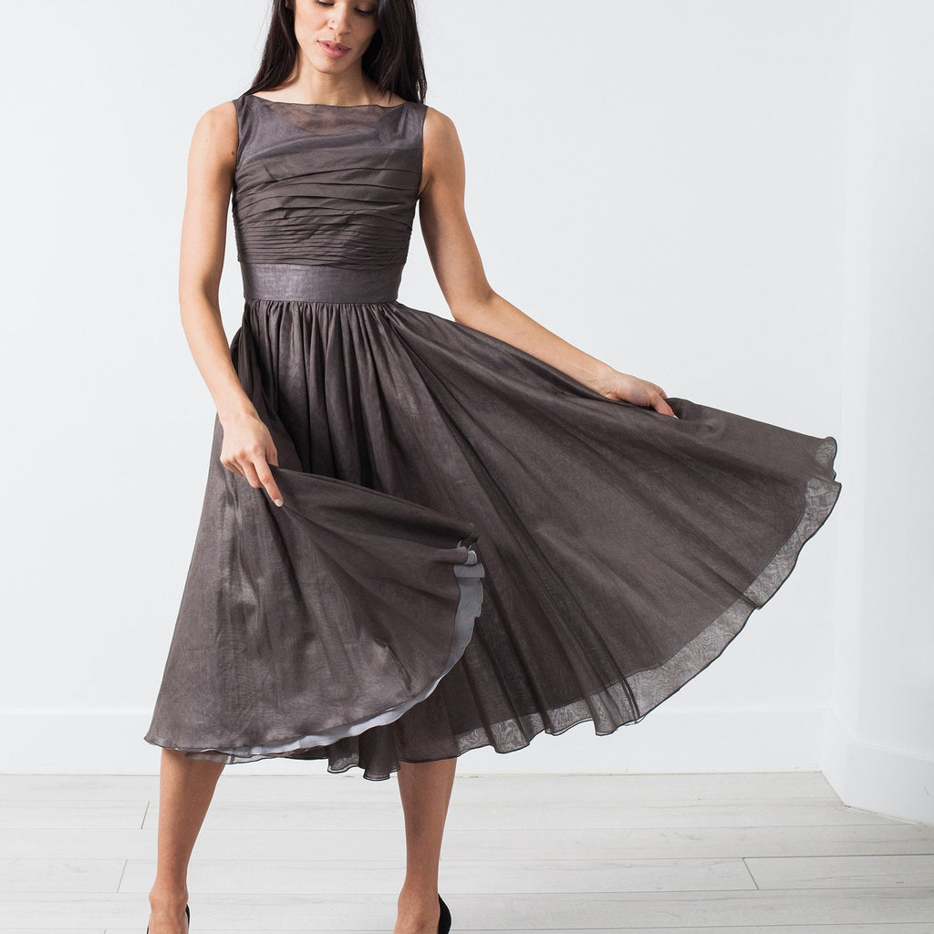 Voile Dress in Grey Pearl