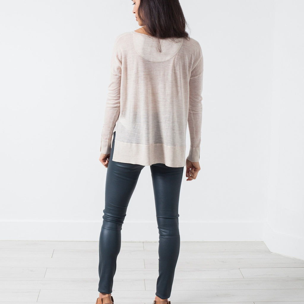 Elenaso Leather Trouser in Cool Grey