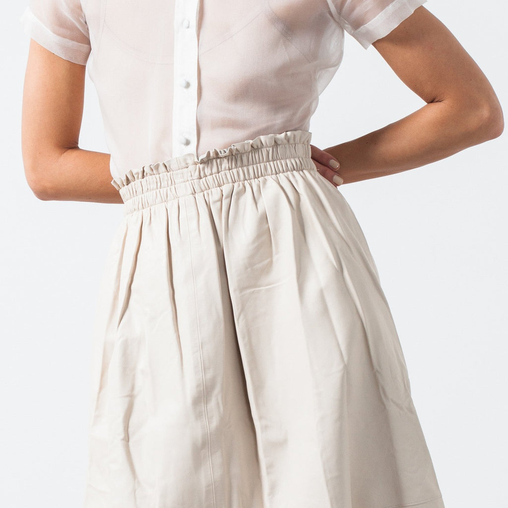 Eulera Leather Skirt in Cream