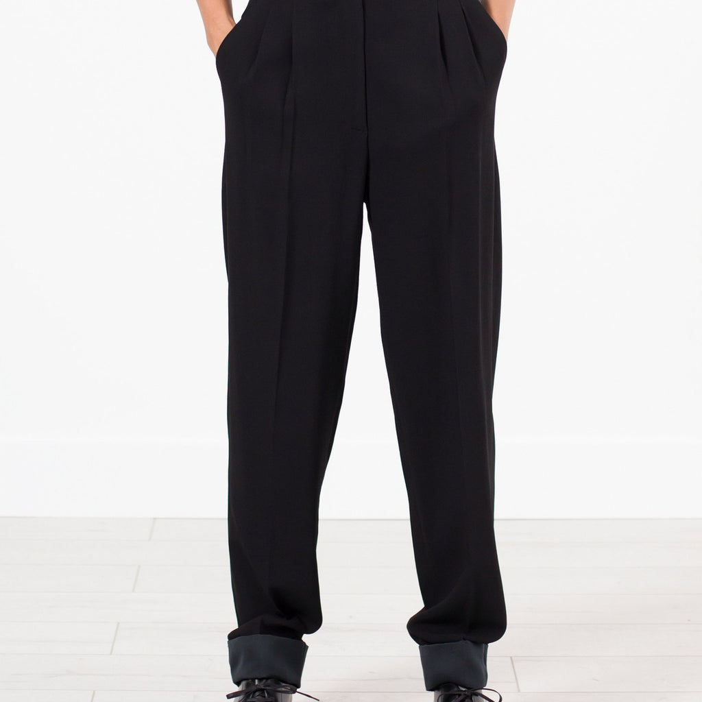 Contrast Cuff Pant in Black
