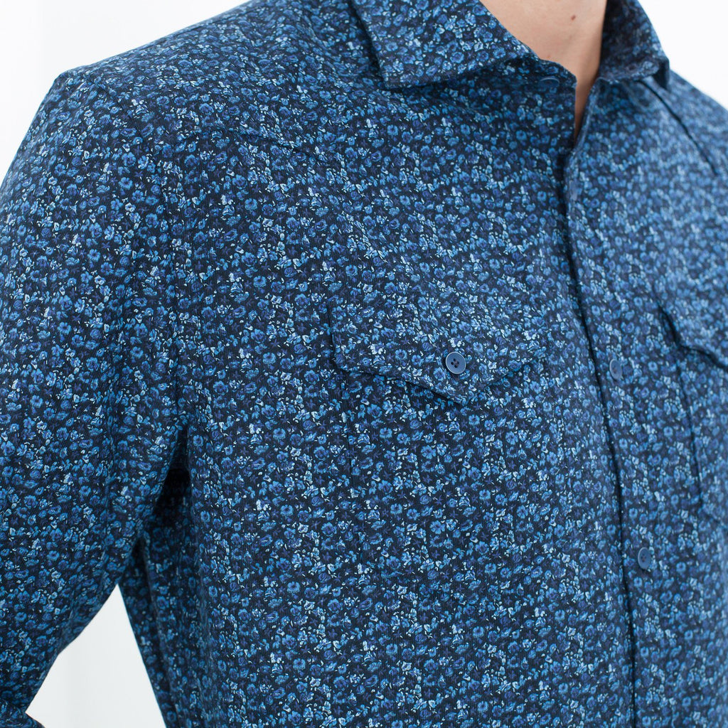 Western Arkansas Button-Up in Blue Floral