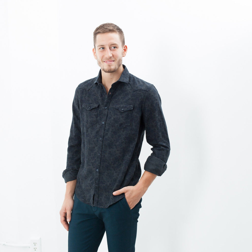 Western Arkansas Button-Up in Dark Hash Floral
