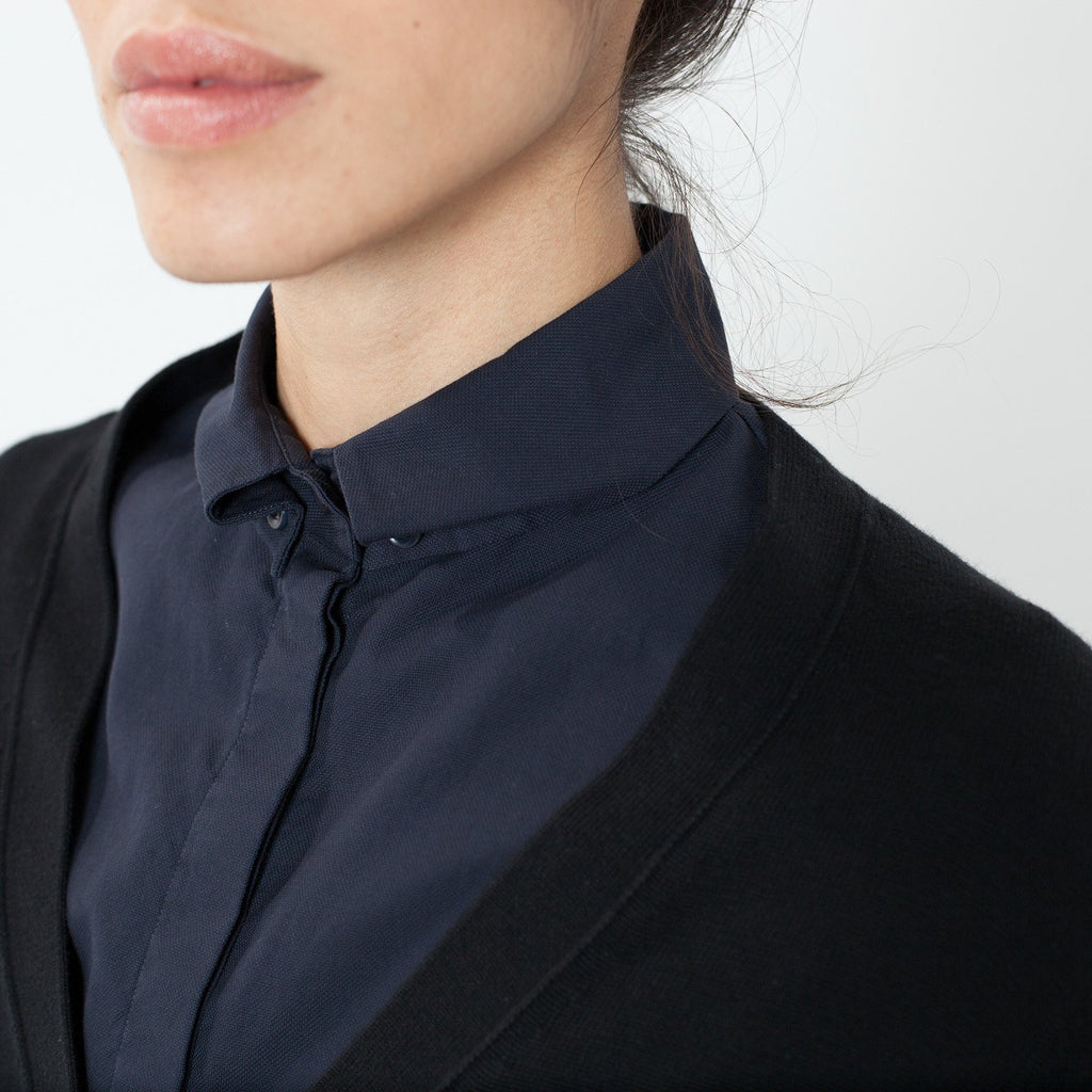 Wrinkled Tux Shirt in Navy