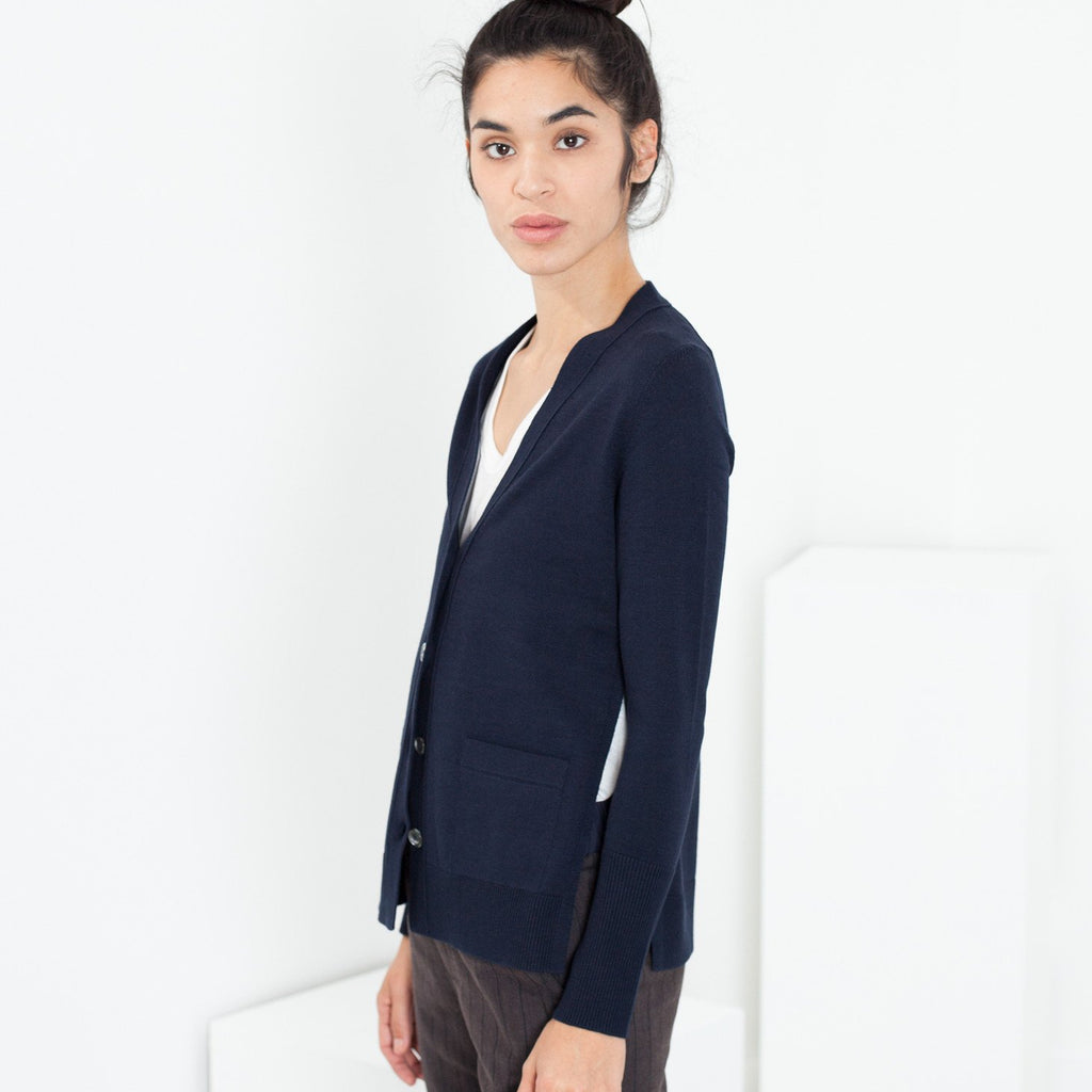 Square Cardigan in Navy