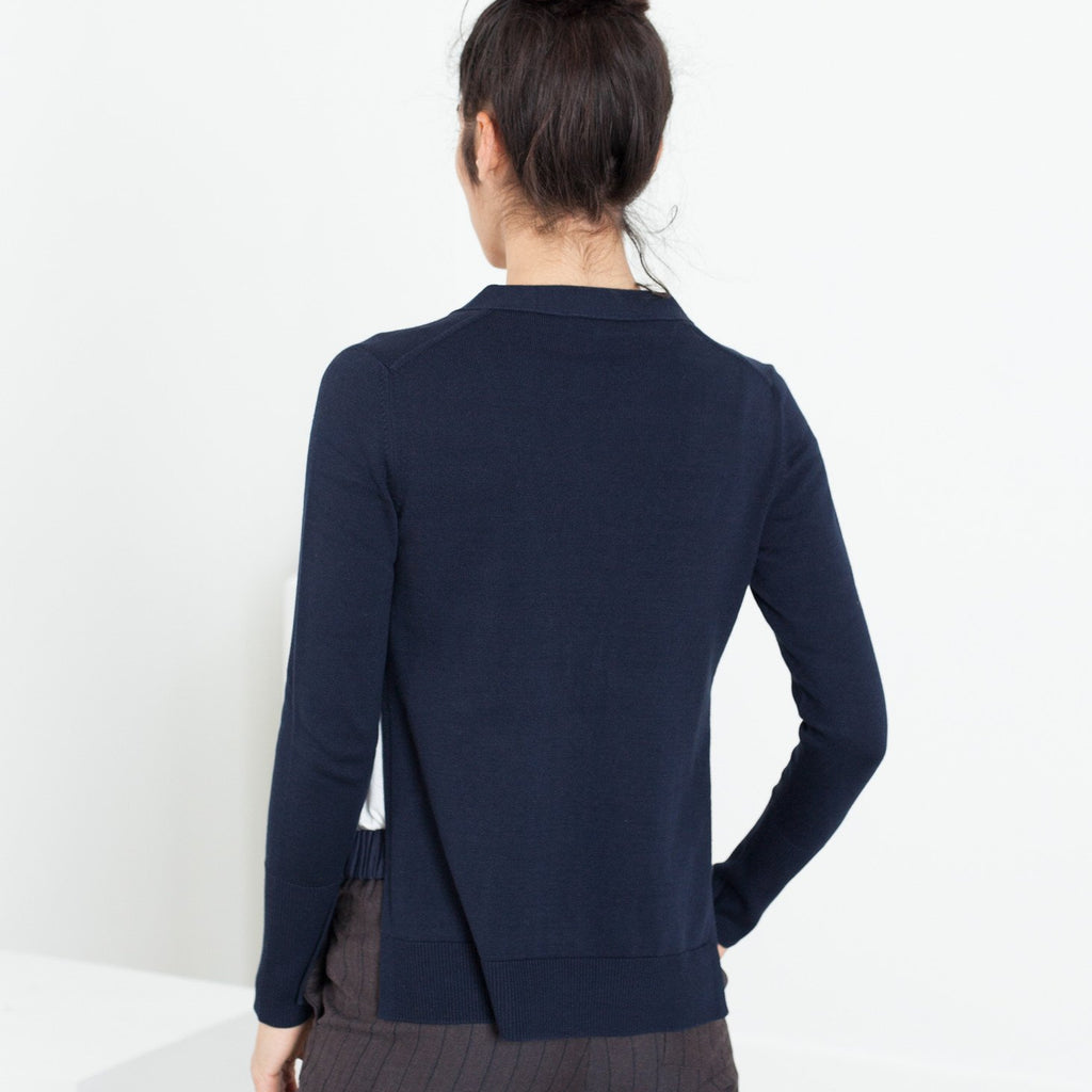 Square Cardigan in Navy