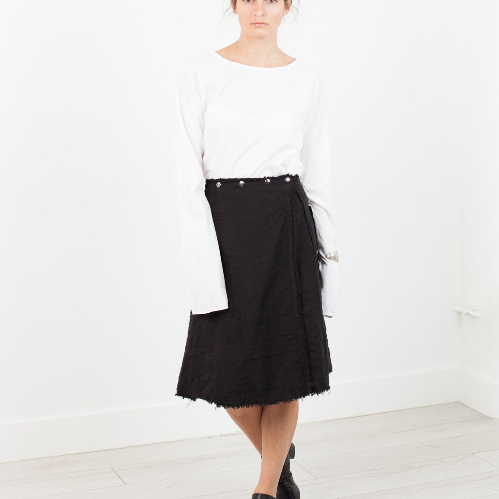 Wrap Snap Skirt in Black