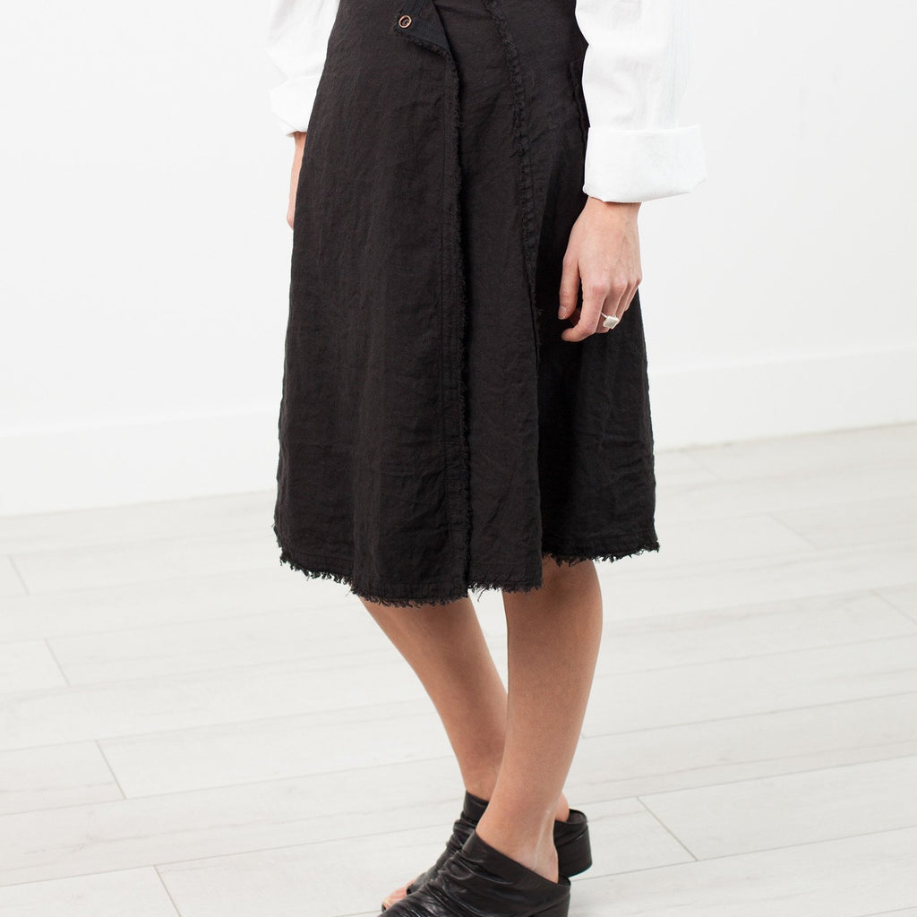 Wrap Snap Skirt in Black