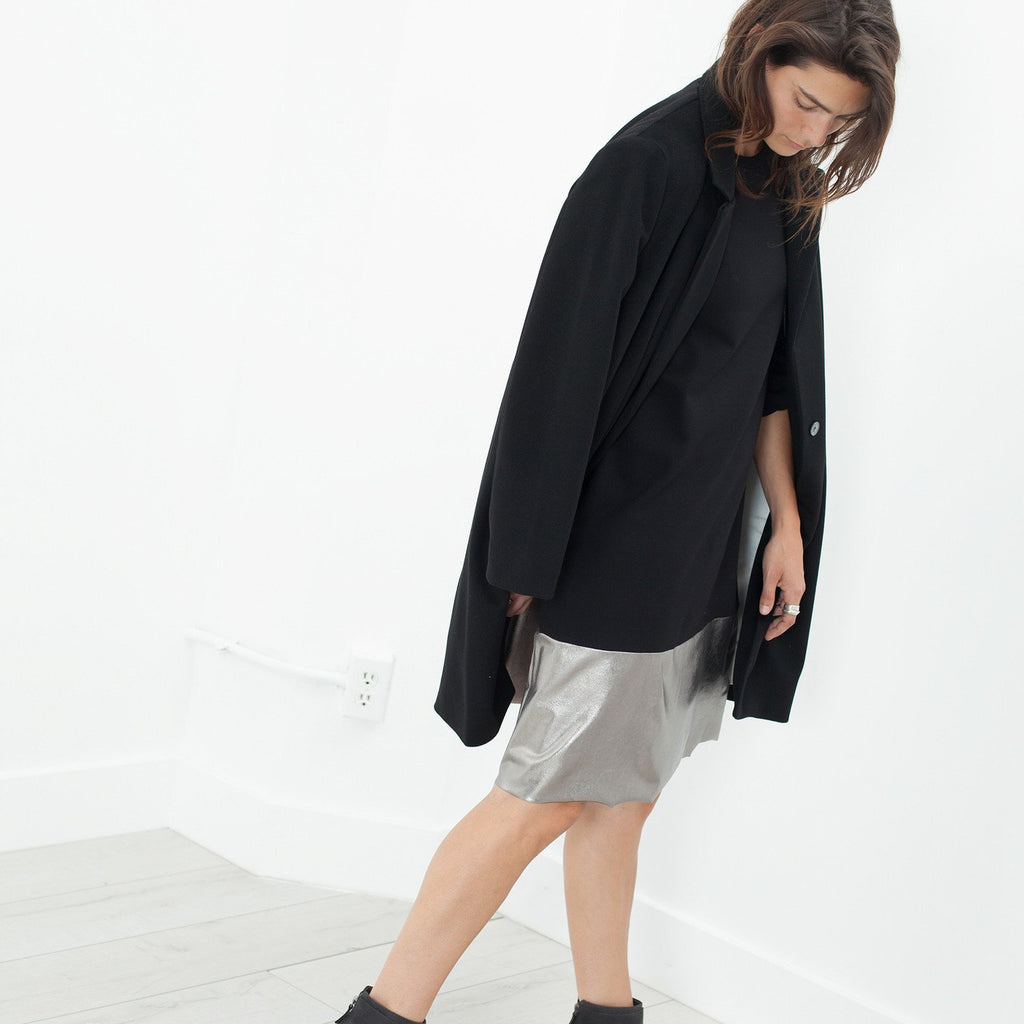 Border Dress in Black/Silver