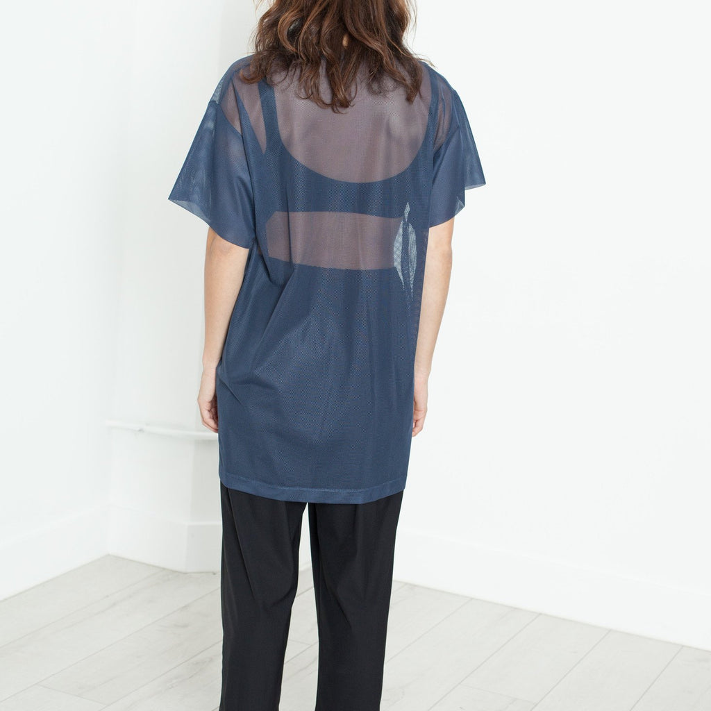Mesh Over Tee in Navy