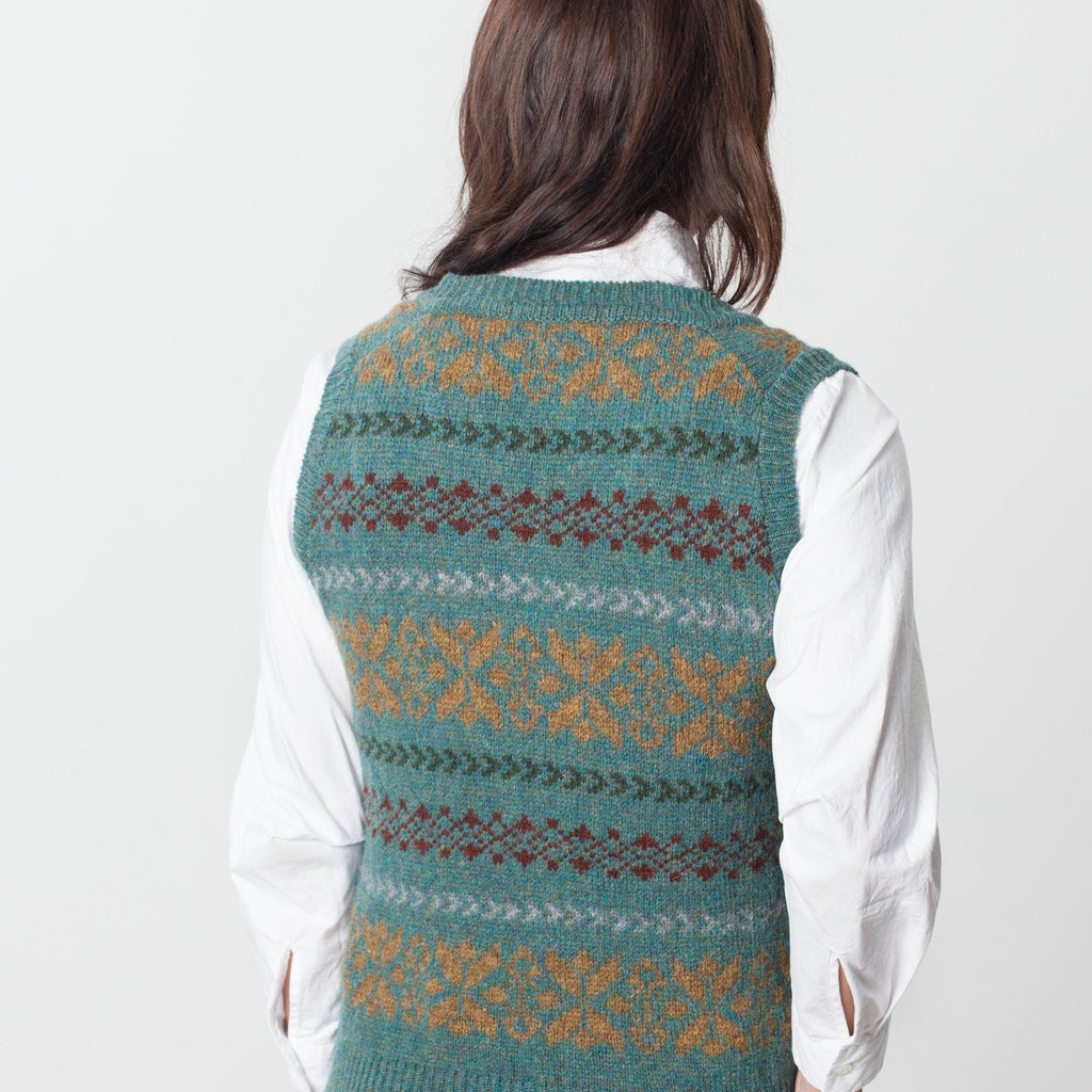Fair Isle Vest in Army
