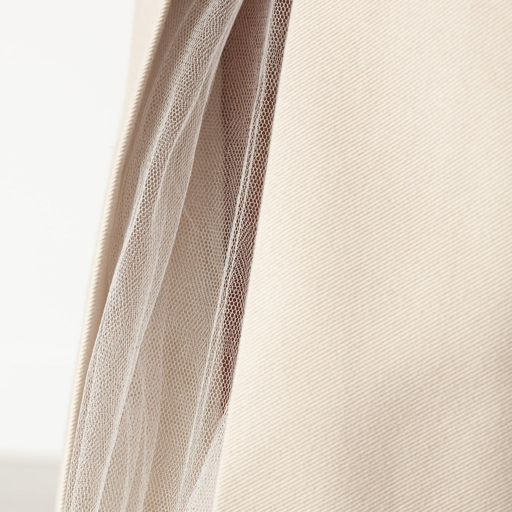 Tulle Pleat Skirt in Cream