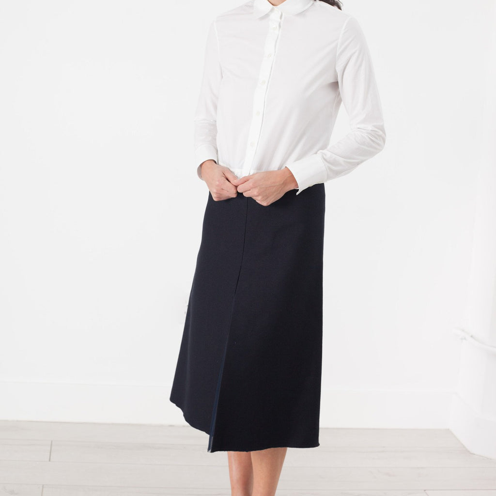 Tulle Pleat Skirt in Navy