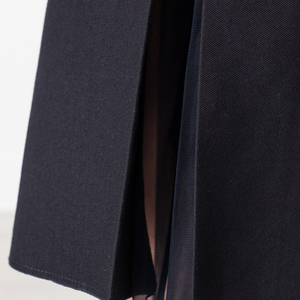 Tulle Pleat Skirt in Navy