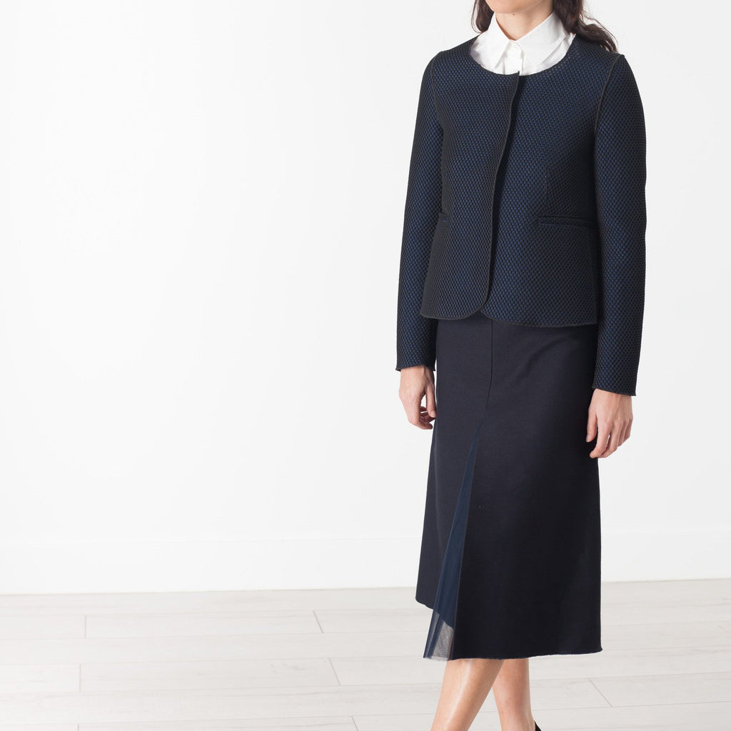 Weave Jacket in Black/Blue