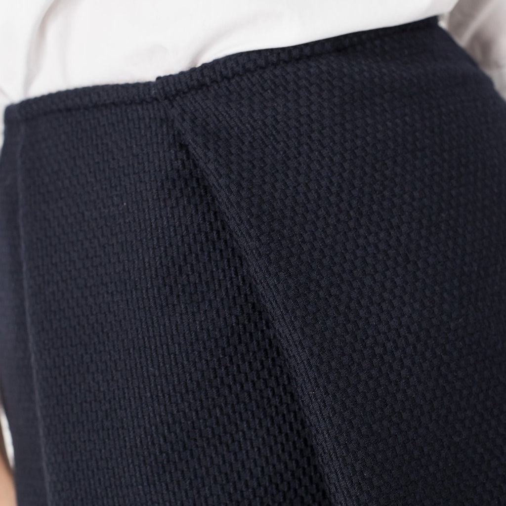 Pleated Wool Skirt in Navy