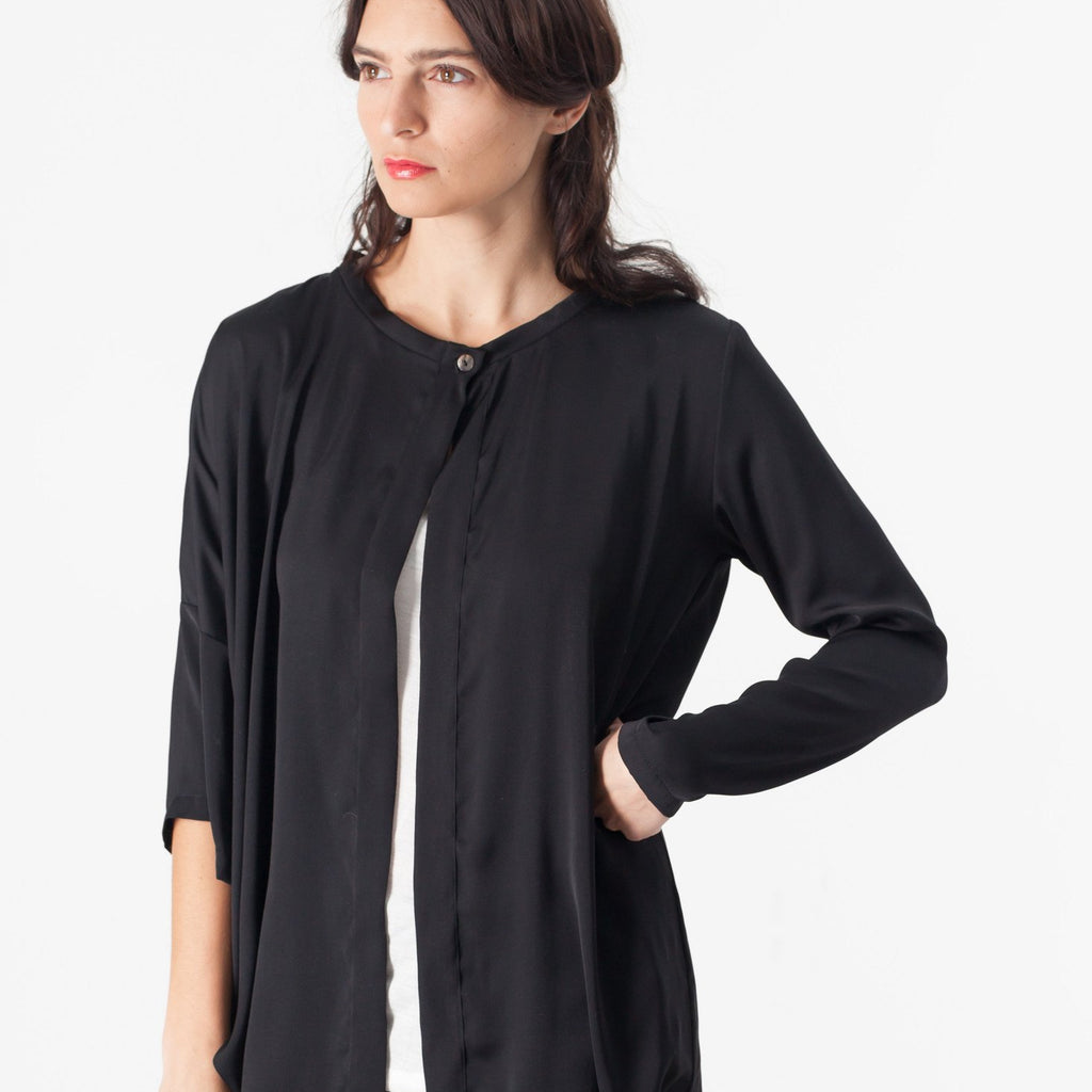 Unbalanced Cardigan in Black