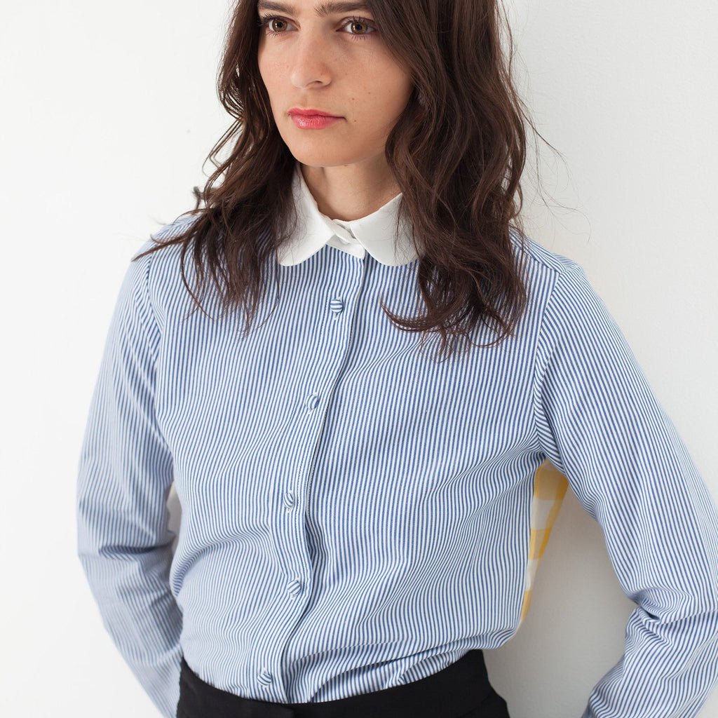Longsleeve Blouse in Blue Stripe