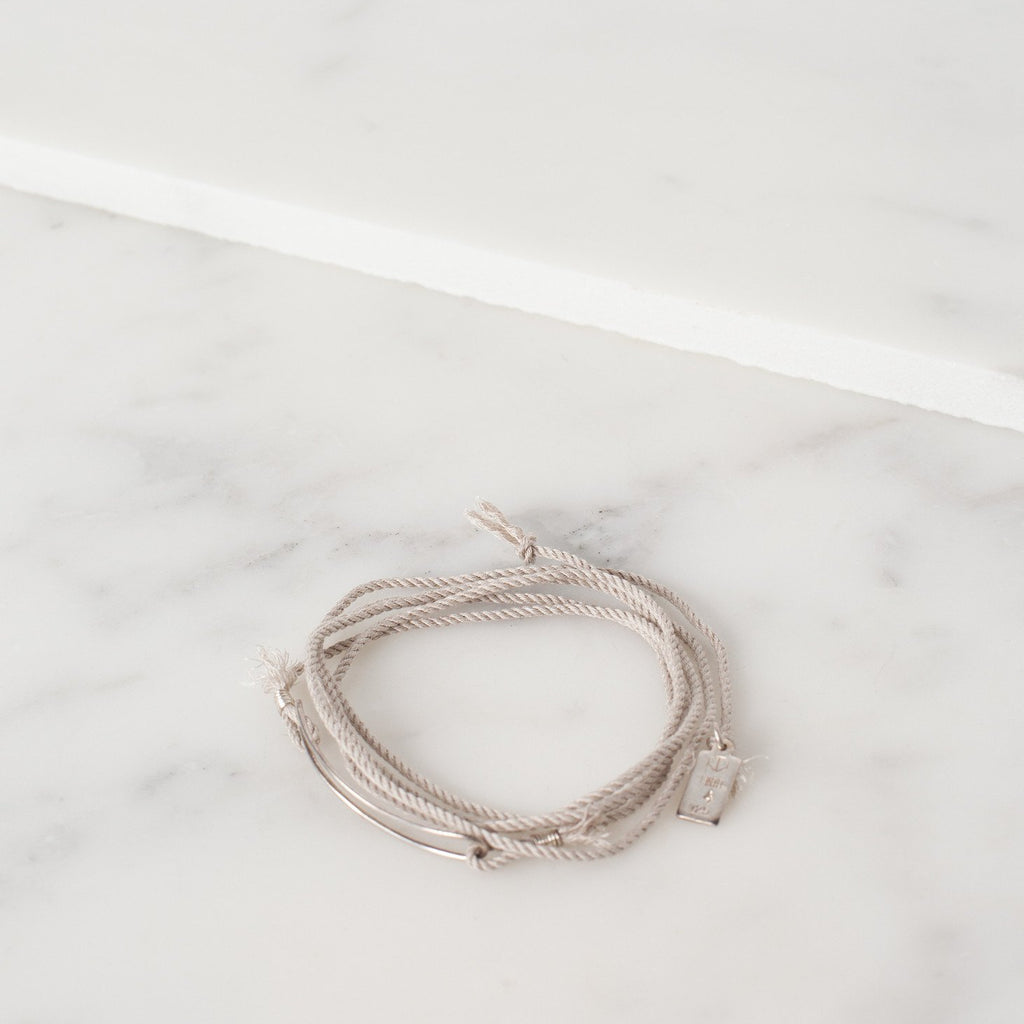 Bracelet 85 in Grey Silk/Silver