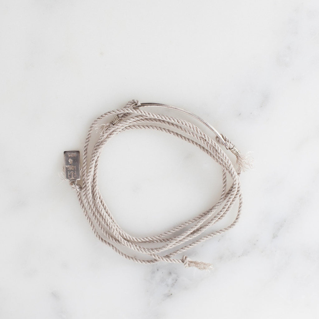 Bracelet 85 in Grey Silk/Silver