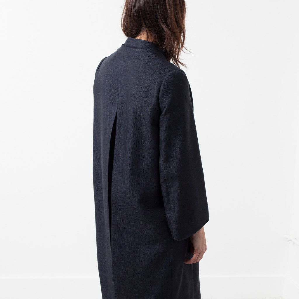 Woven Pleat Back Coat