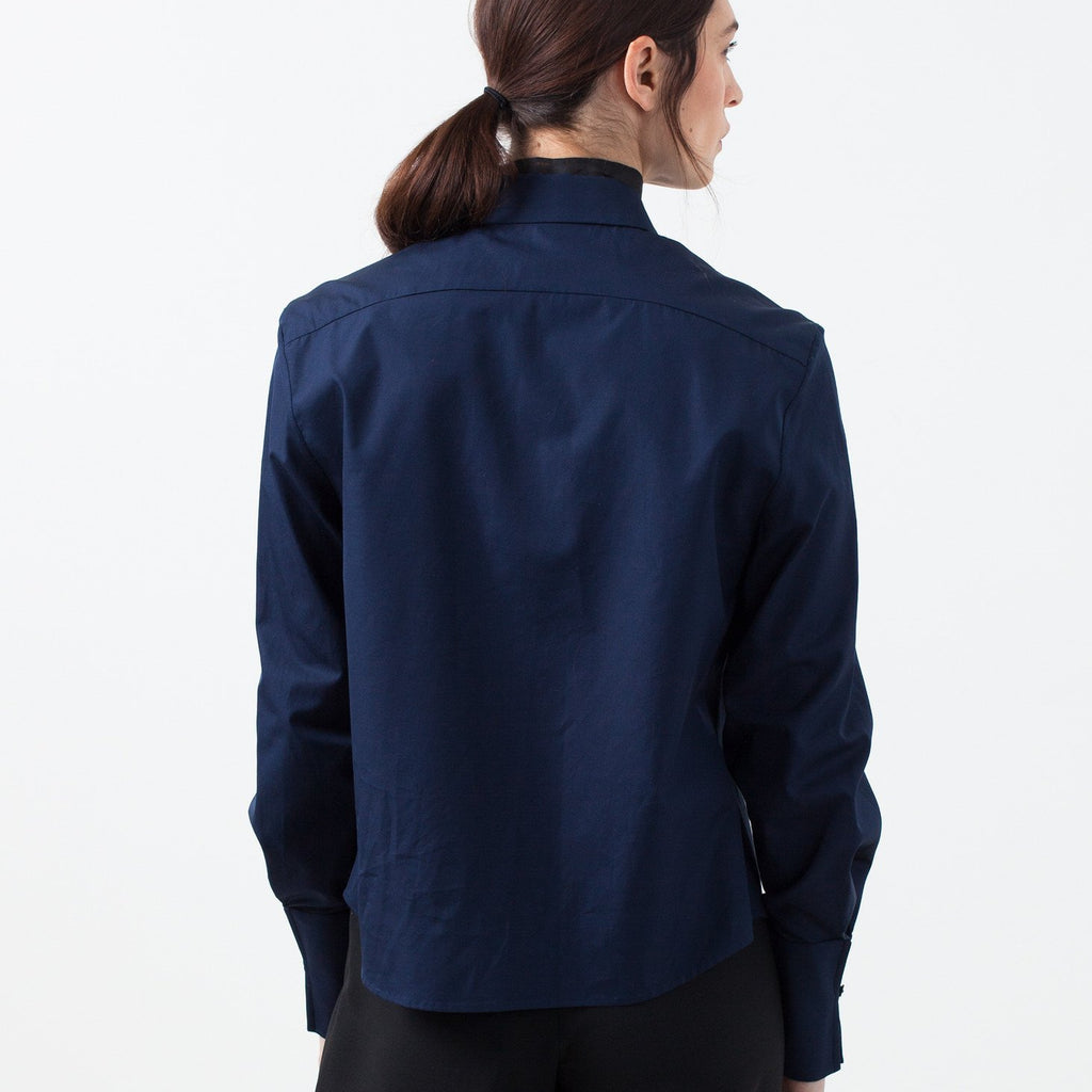 Sheer Silk Collar Button Up