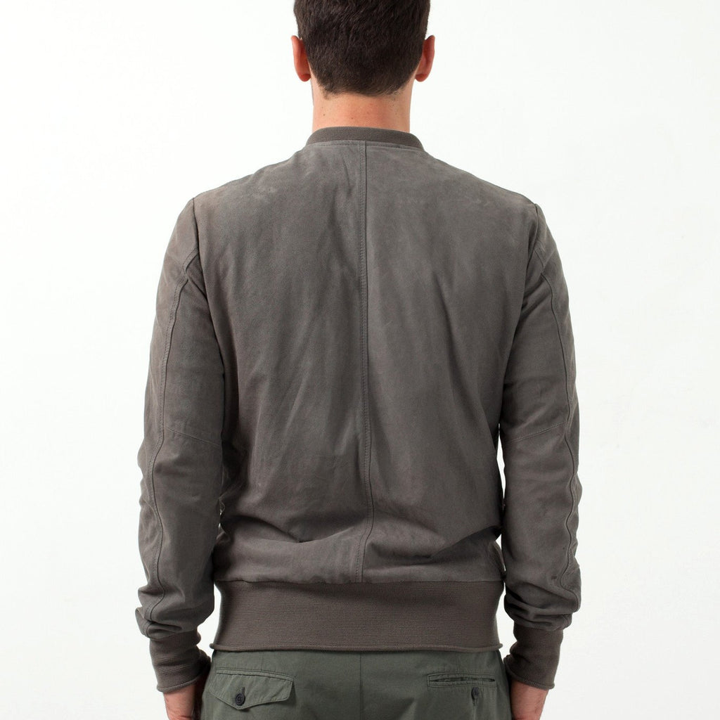Leather Bomber Jacket in Dust