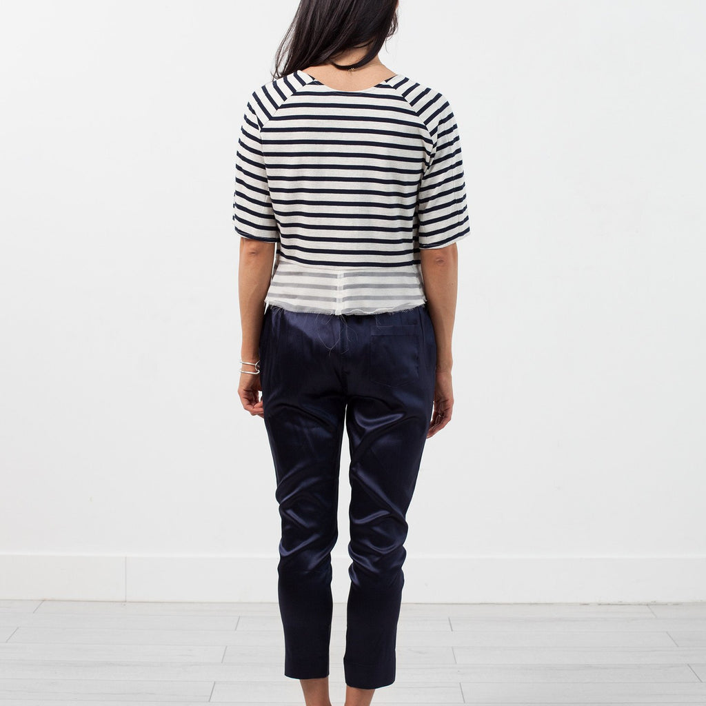 Sleeve Top in Navy Stripe