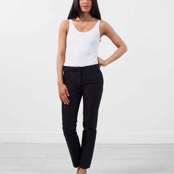 Straight Seam Trouser in Black